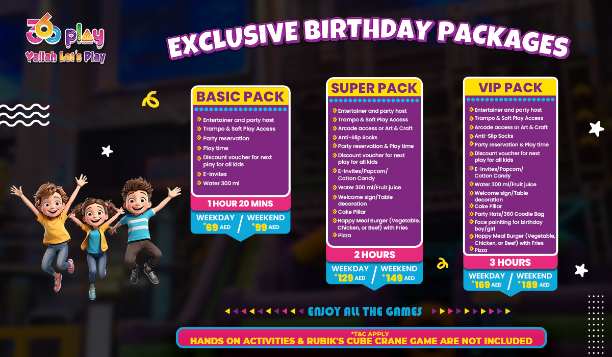 360 Play UAE Birthday Packages